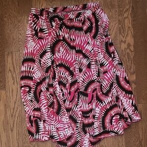 Vibrant Pink Patterned Women's Skirt